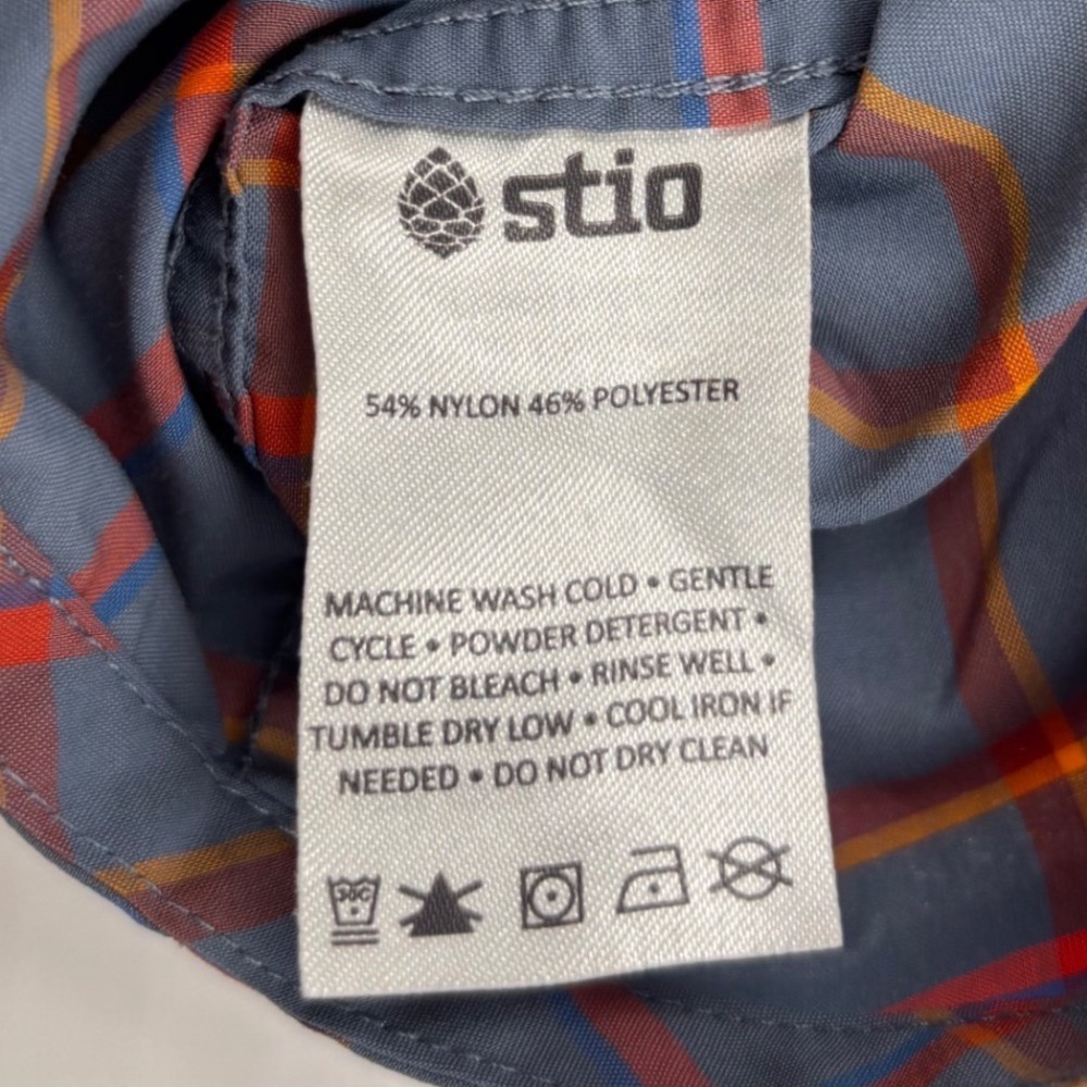 Stio Mens Eddy SS Blue Plaid Western Snap Technical Outdoor Shirt - Picture 3 of 6